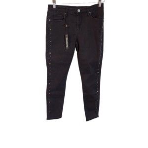 Blank NYC Women's Solid‎ Black Denim Studded Skinny Jeans Size 28 NWT